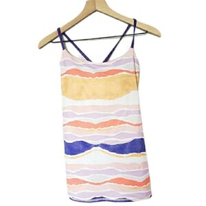 Lululemon Dancing Warrior Strappy Back Tank Top SZ 6 Purple Orange Yoga
